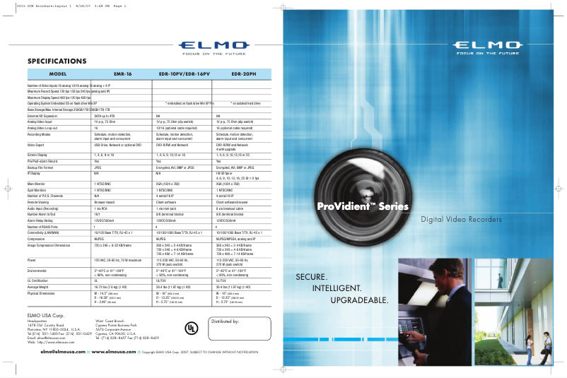 First page image of the manual for EDR-20PH