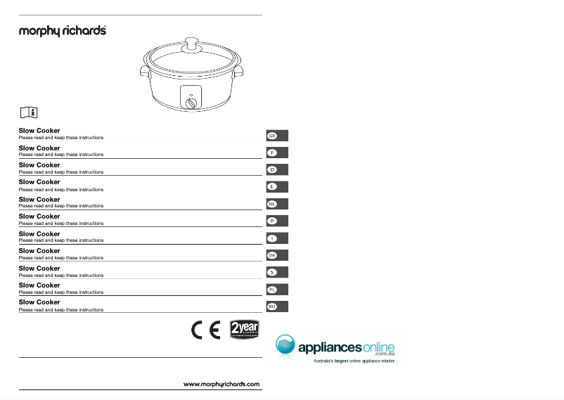 Page 1 of the manual User Manual Morphy Richards 48715