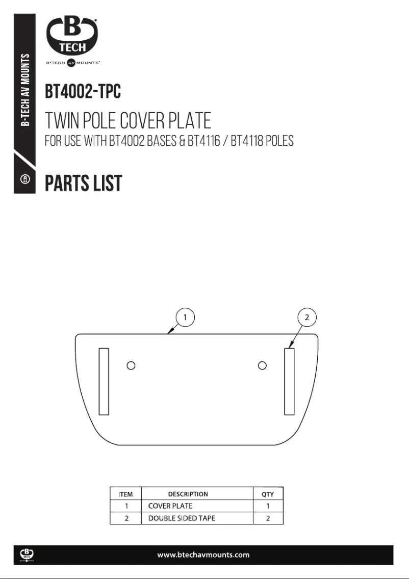 Page 1 of the manual User Manual B-Tech BT4002-TPC