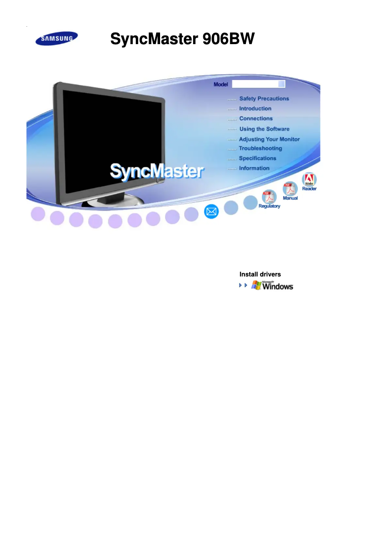 First page image of the manual for SyncMaster 906BW