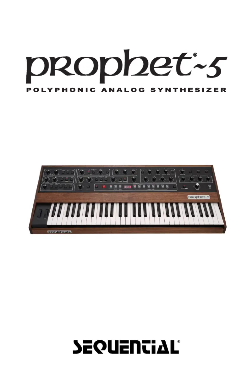 First page image of the manual for Prophet-5