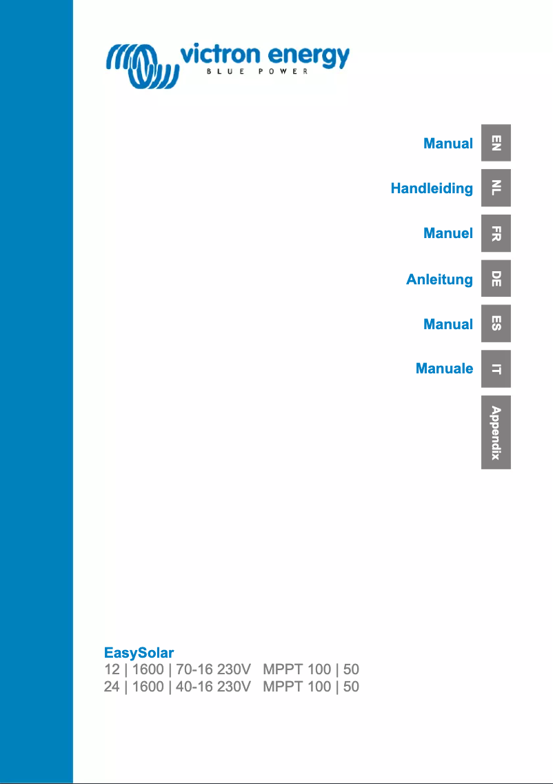 First page image of the manual for EasySolar