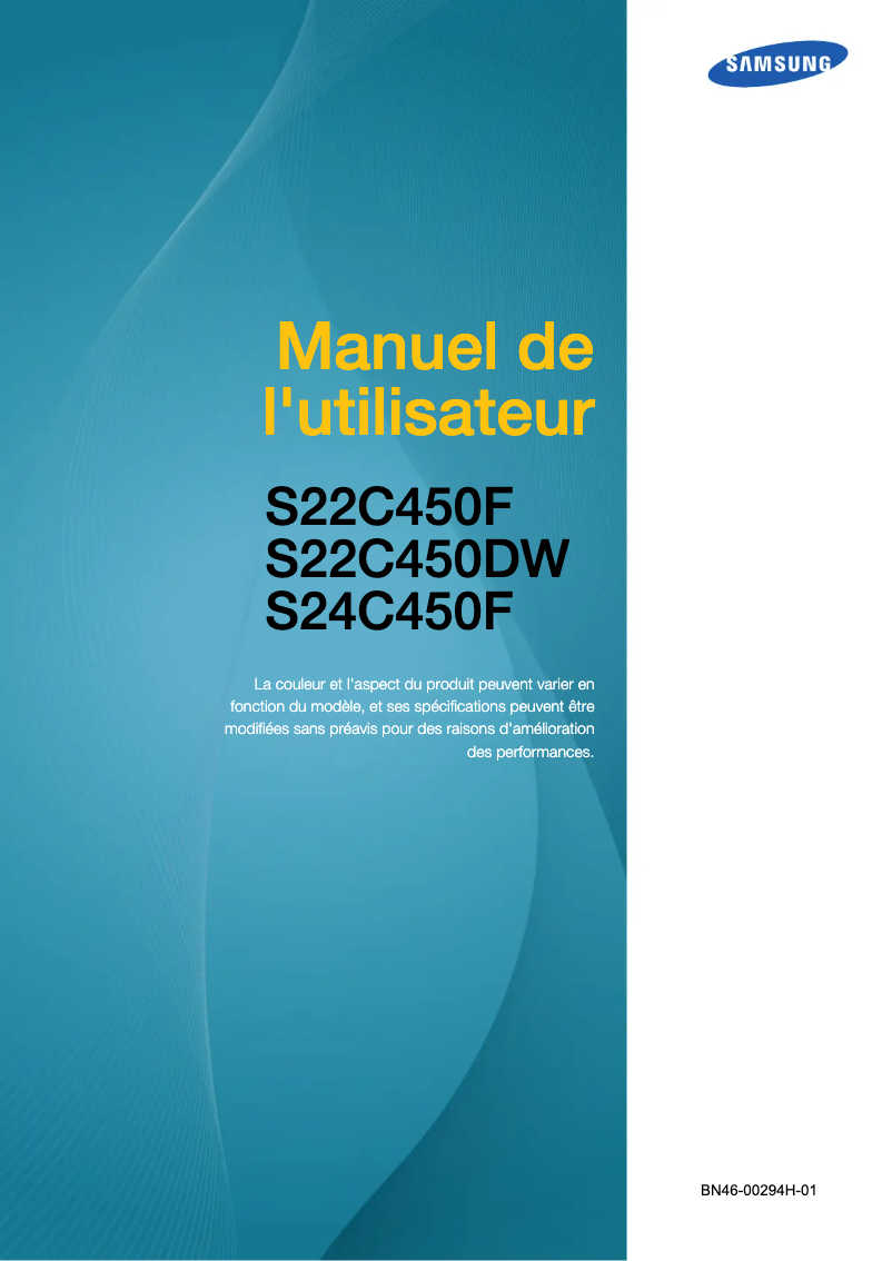 Page 1 of the manual User Manual Samsung SyncMaster S22C450DW