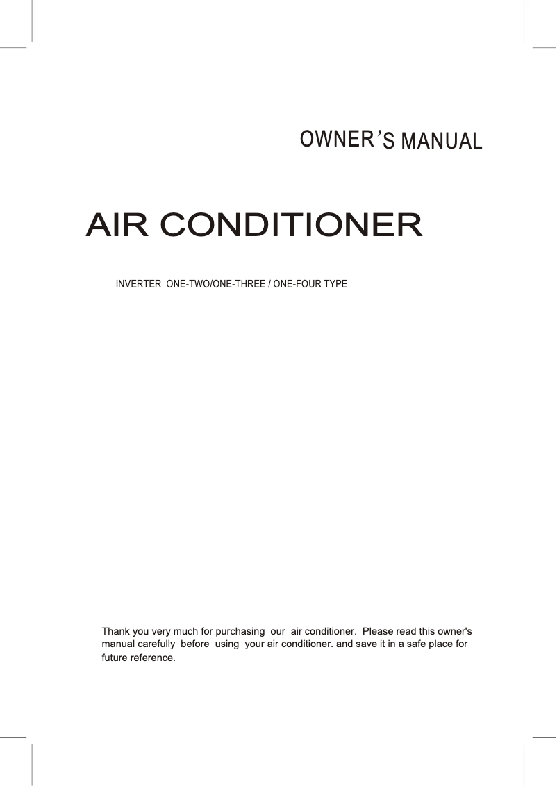 First page image of the manual for MSQ4I-09HRDN1