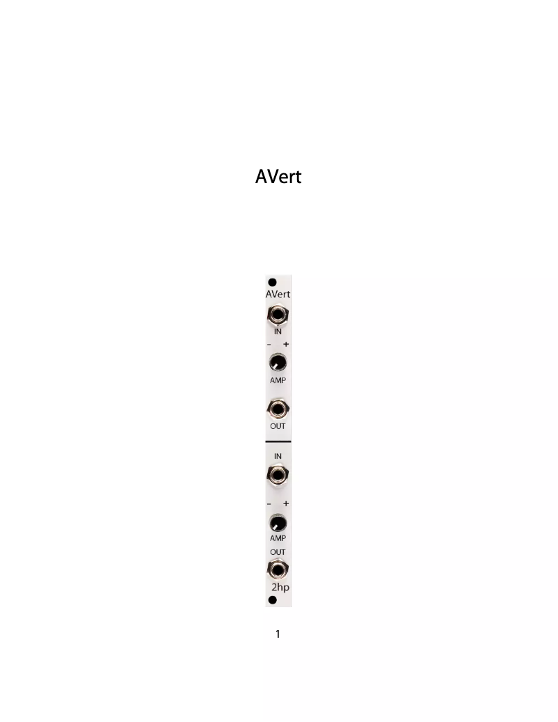 Page 1 of the manual User Manual 2hp AVert