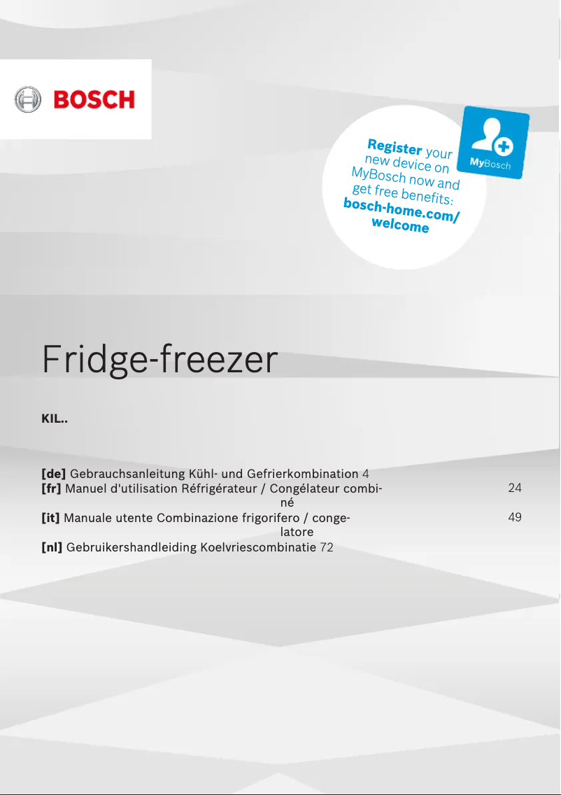 Page 1 of the manual User Manual Bosch KIL24NSF3