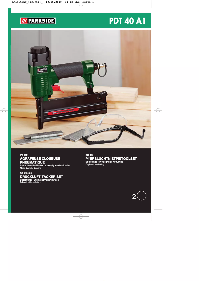 Page 1 of the manual User Manual Parkside PDT 40 A1