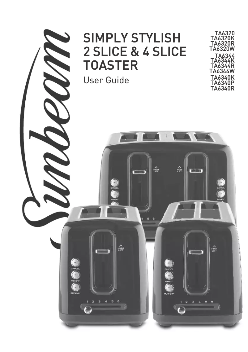 Page 1 of the manual User Manual Sunbeam TA6340