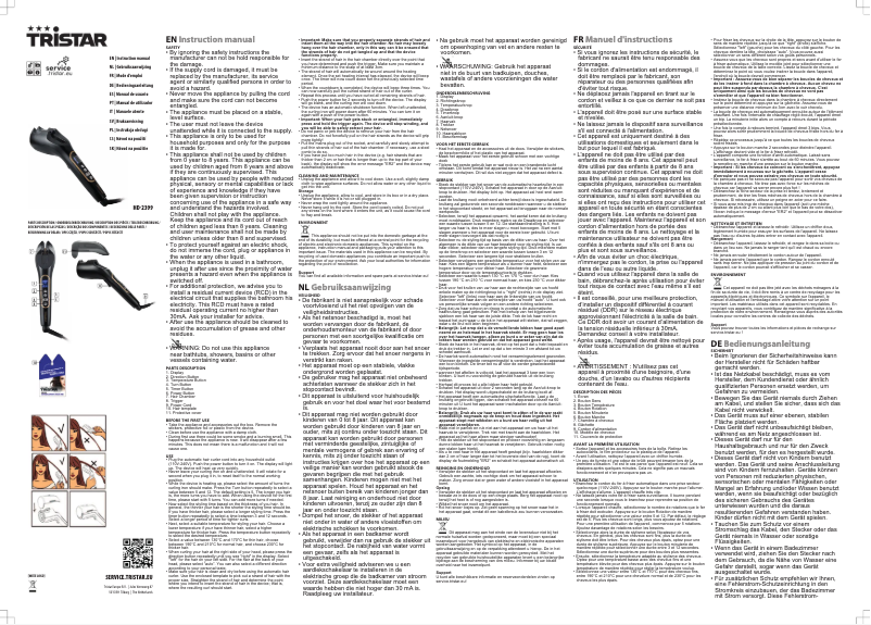 Image de la première page du manuel de l'appareil HD-2399