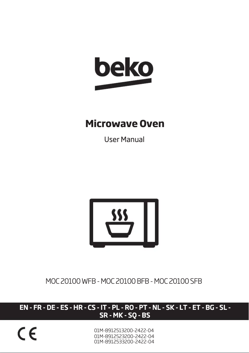 First page image of the manual for MOC20100BFB