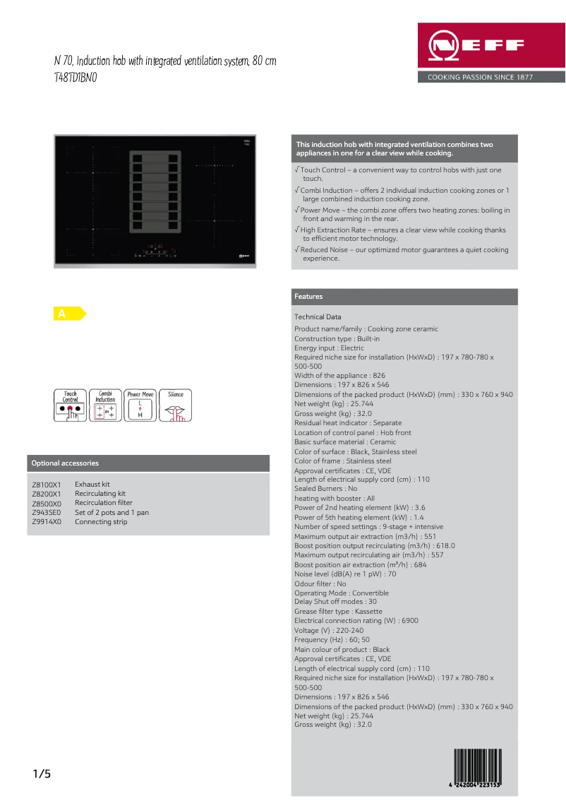 First page image of the manual for T48TD1BN0