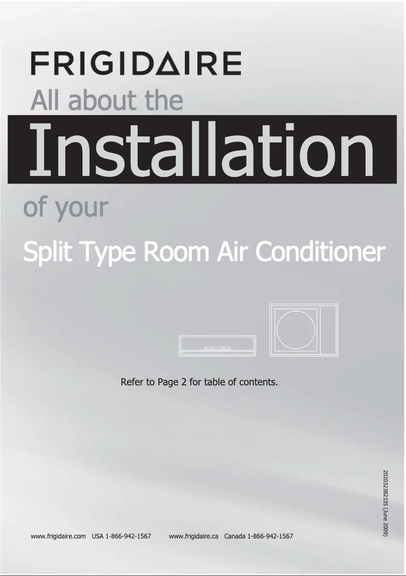 First page image of the manual for FFHP362SQ2