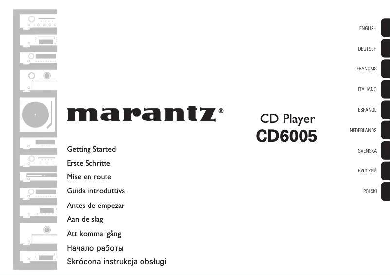 Page 1 of the manual Quick Start Guide Marantz CD6005