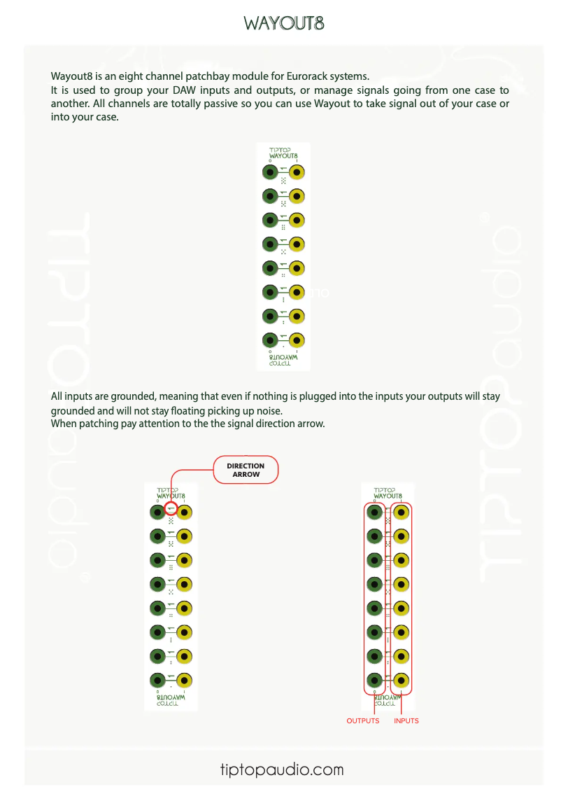 First page image of the manual for WayOut8