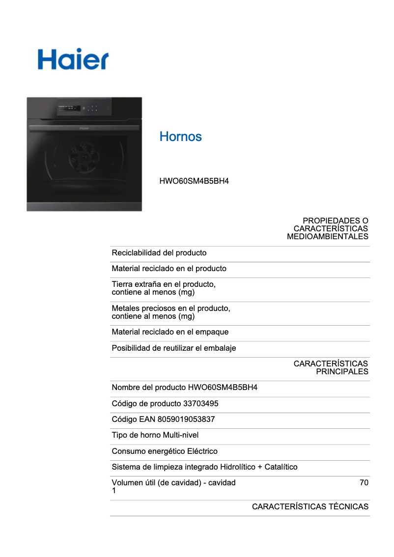 Page 1 of the manual Energy Label Haier HWO60SM5B5BH
