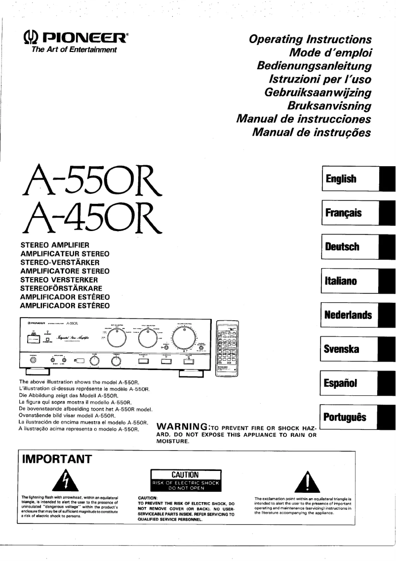 First page image of the manual for A-450R