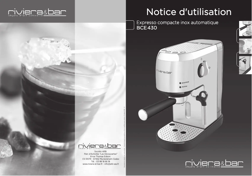 Page 1 of the manual User Manual Riviera & Bar BCE430