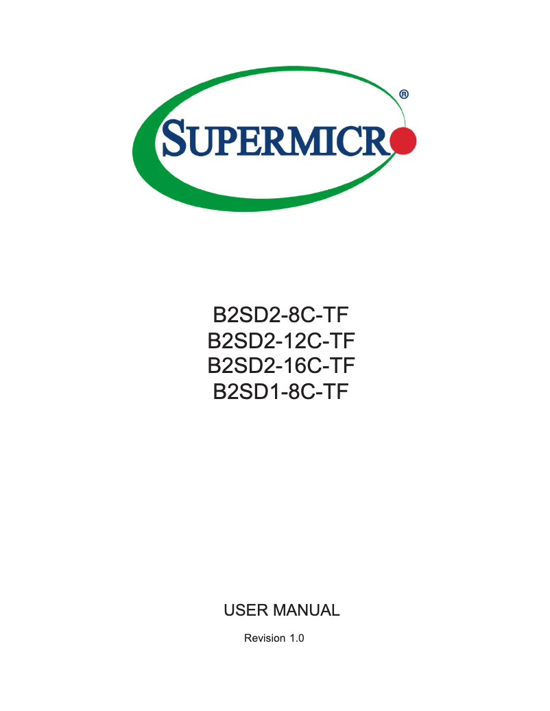 First page image of the manual for B2SD1-8C-TF