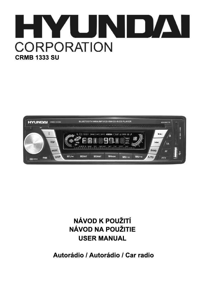 Page 1 de la notice Manuel utilisateur Hyundai CRMB 1333 SU