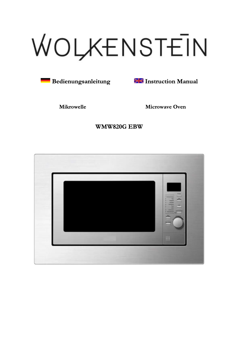 First page image of the manual for WMW820G EB