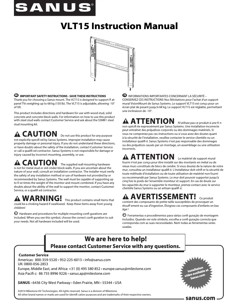 First page image of the manual for VLT15