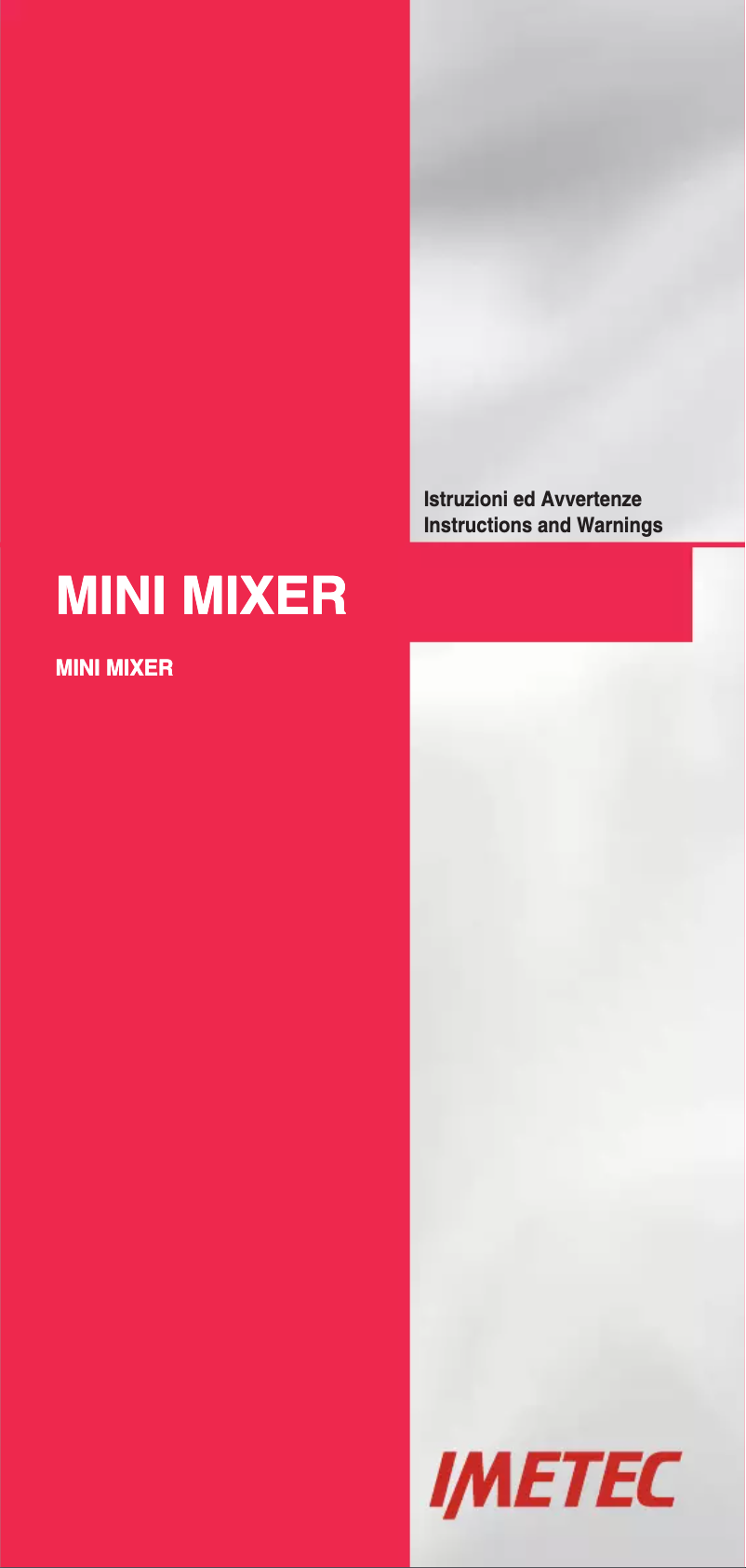 Page 1 of the manual User Manual Imetec 7054