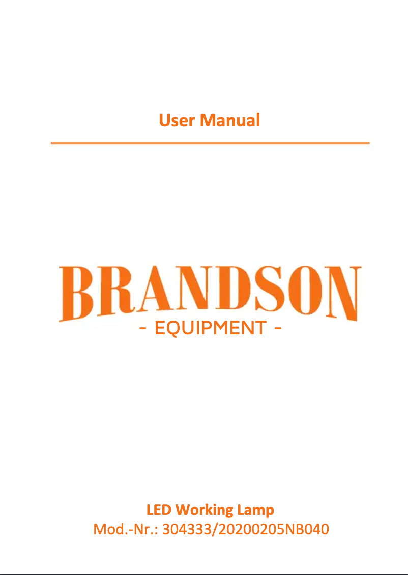 Page 1 of the manual User Manual Brandson 304333