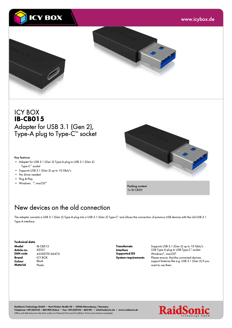 First page image of the manual for IB-CB015