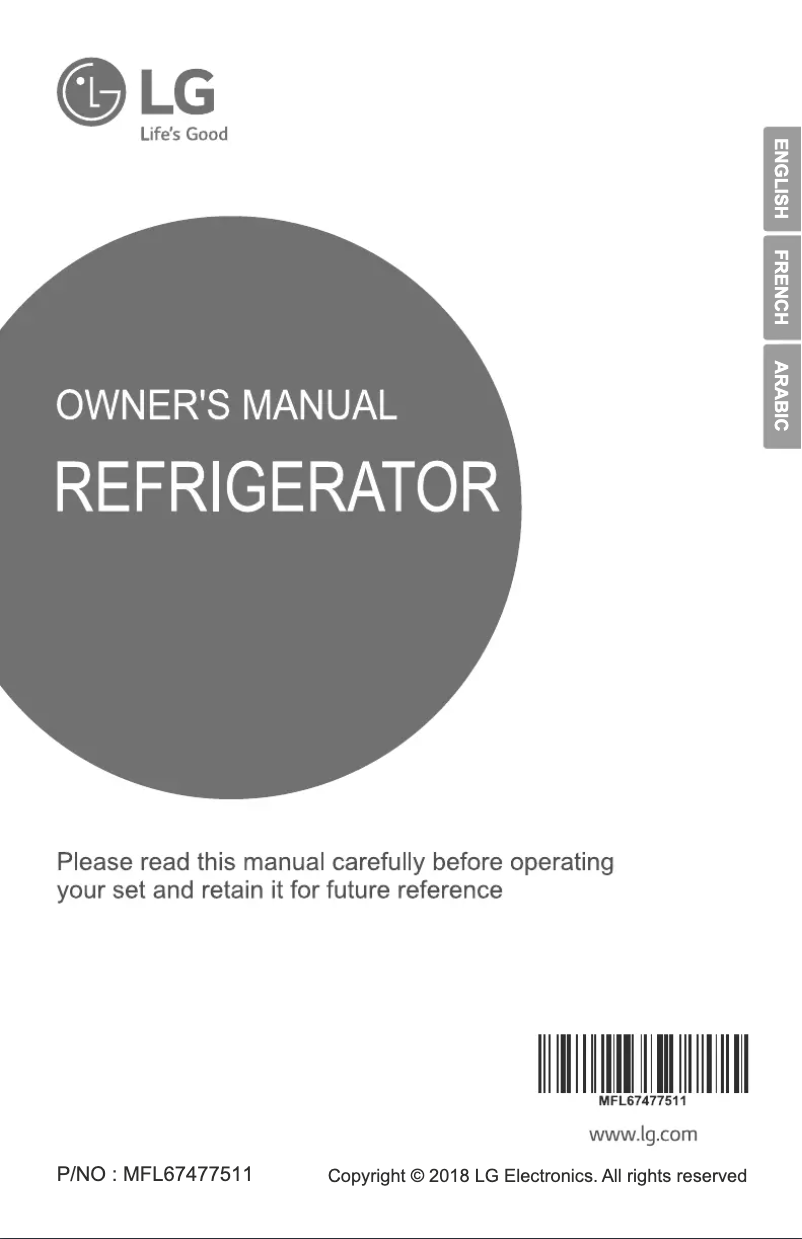 Page 1 of the manual User Manual LG GR-K629HXHC