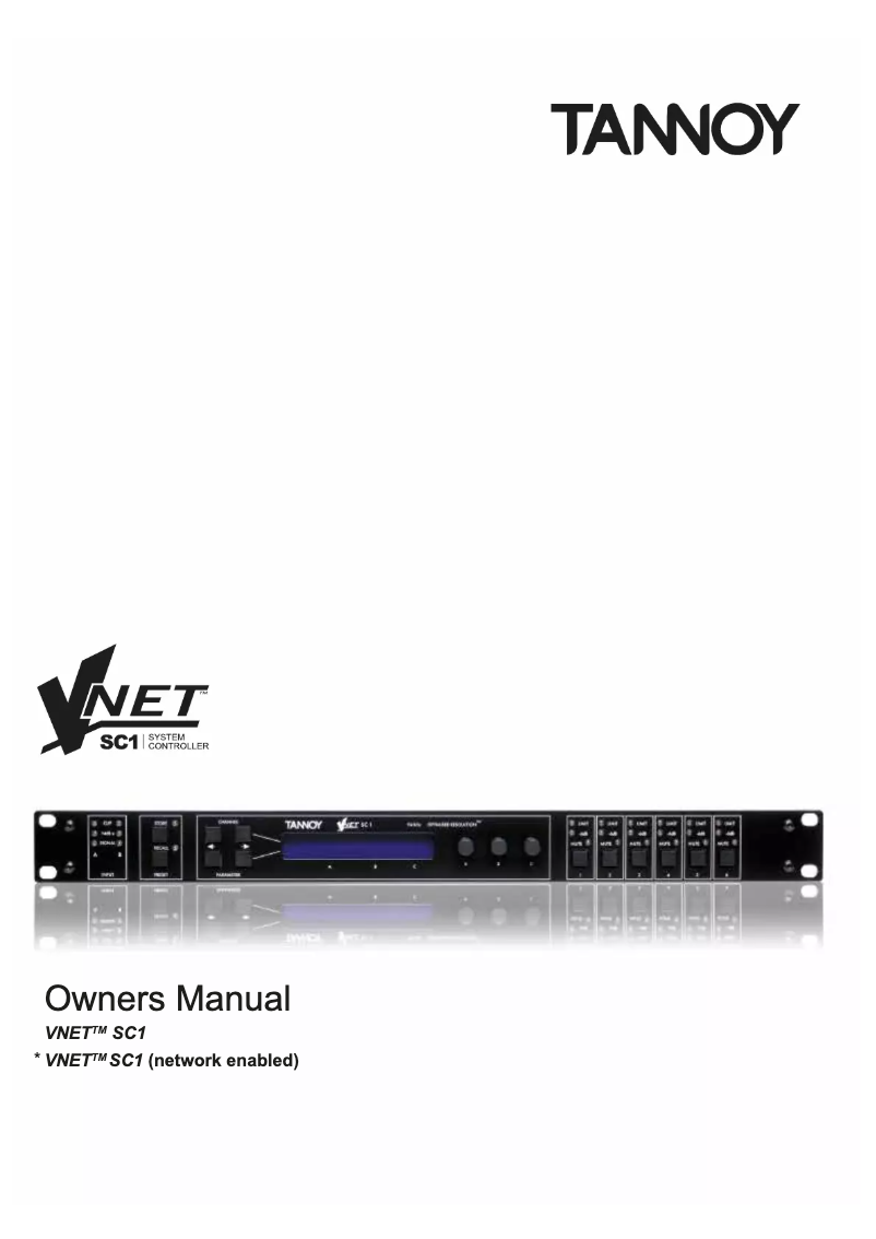 First page image of the manual for VNET SC1
