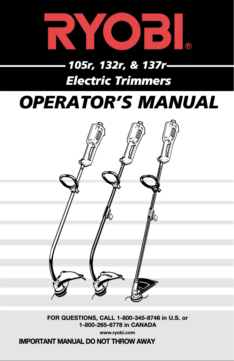 First page image of the manual for 105R