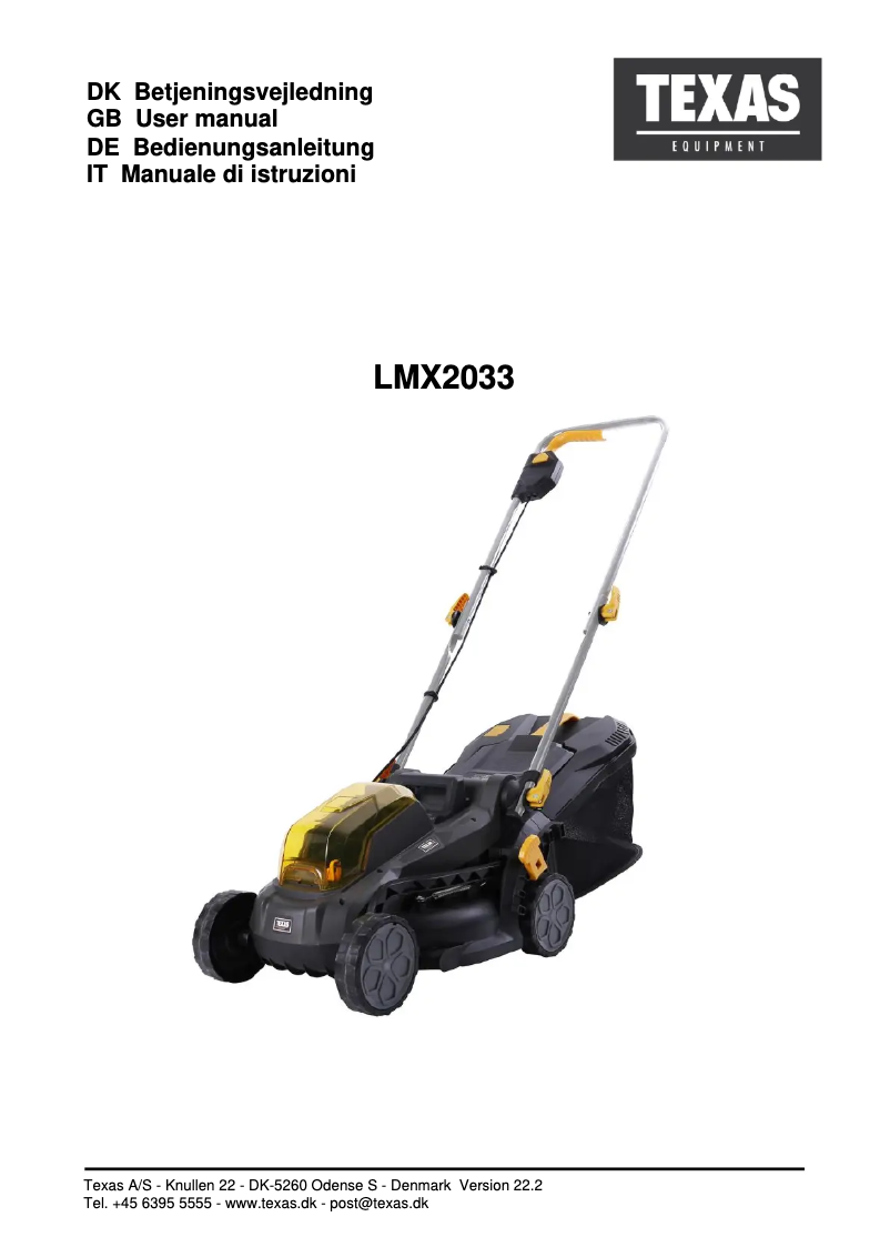 Page 1 of the manual User Manual Texas LMX2033