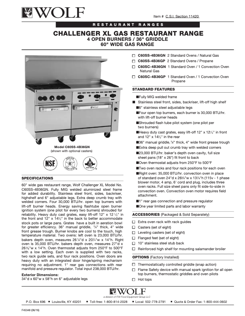 First page image of the manual for C60SC-4B36G