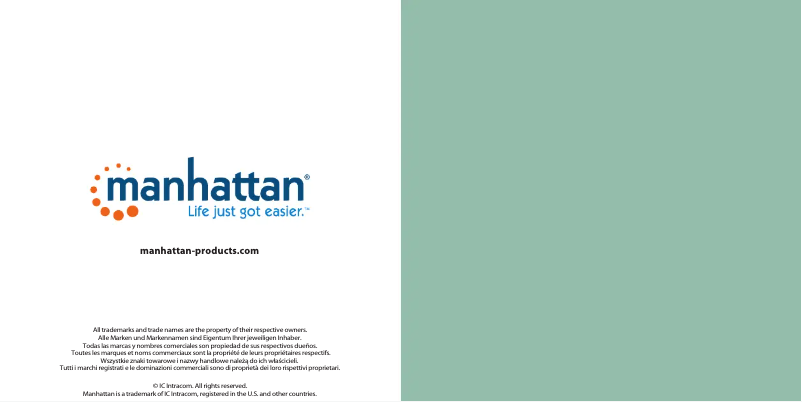 Page 1 of the manual User Manual Manhattan 178358