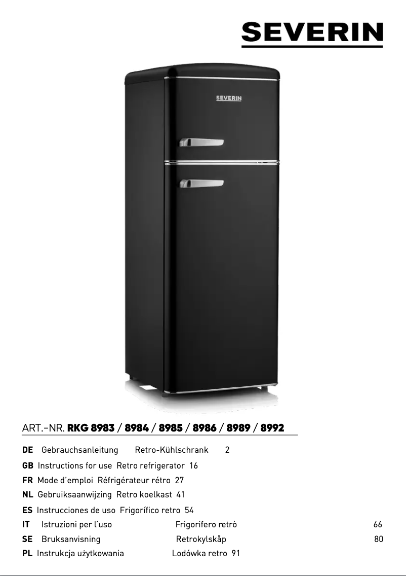 First page image of the manual for RKG 8985