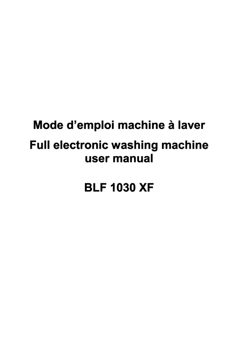 First page image of the manual for BLF 1030 XF