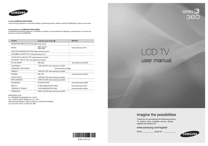 Page 1 of the manual User Manual Samsung LN19B360C5D