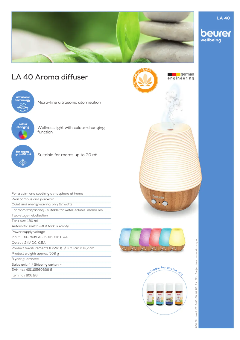 First page image of the manual for LA 40
