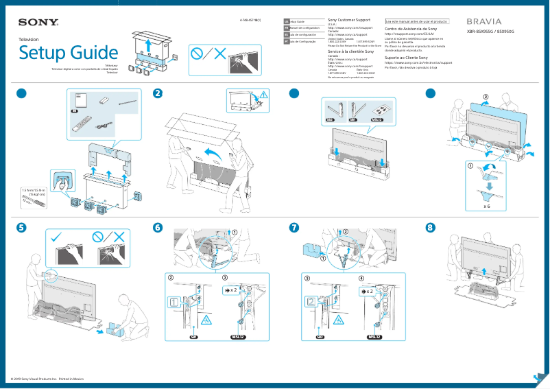 Page 1 of the manual User Manual Sony XBR-85X955G