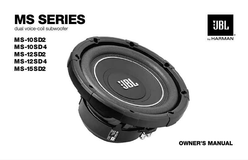 Page 1 of the manual User Manual JBL MS-12SD4