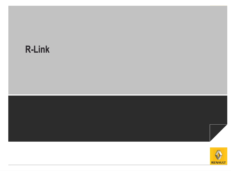 Page 1 de la notice Manuel utilisateur Renault R-Link