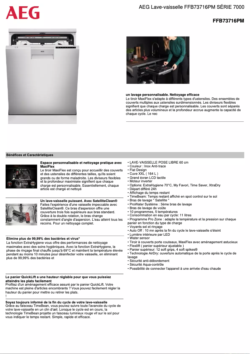 First page image of the manual for FFB73716PM