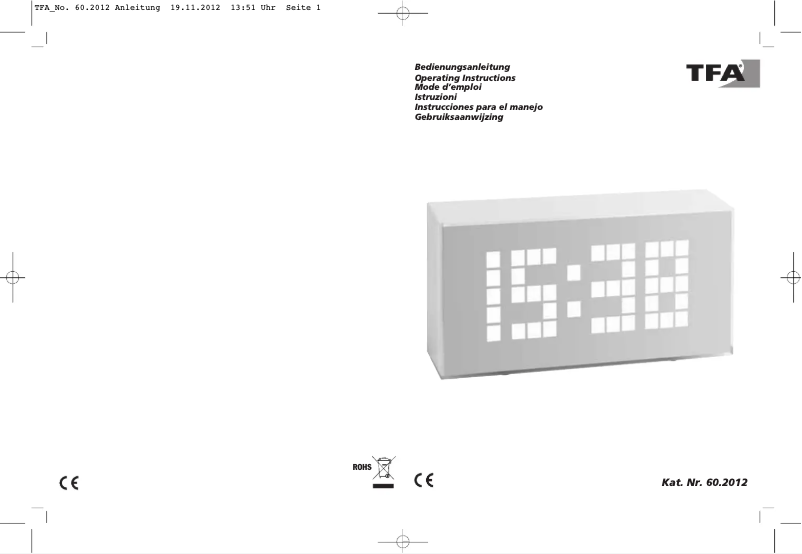 First page image of the manual for Time Block 60.2012