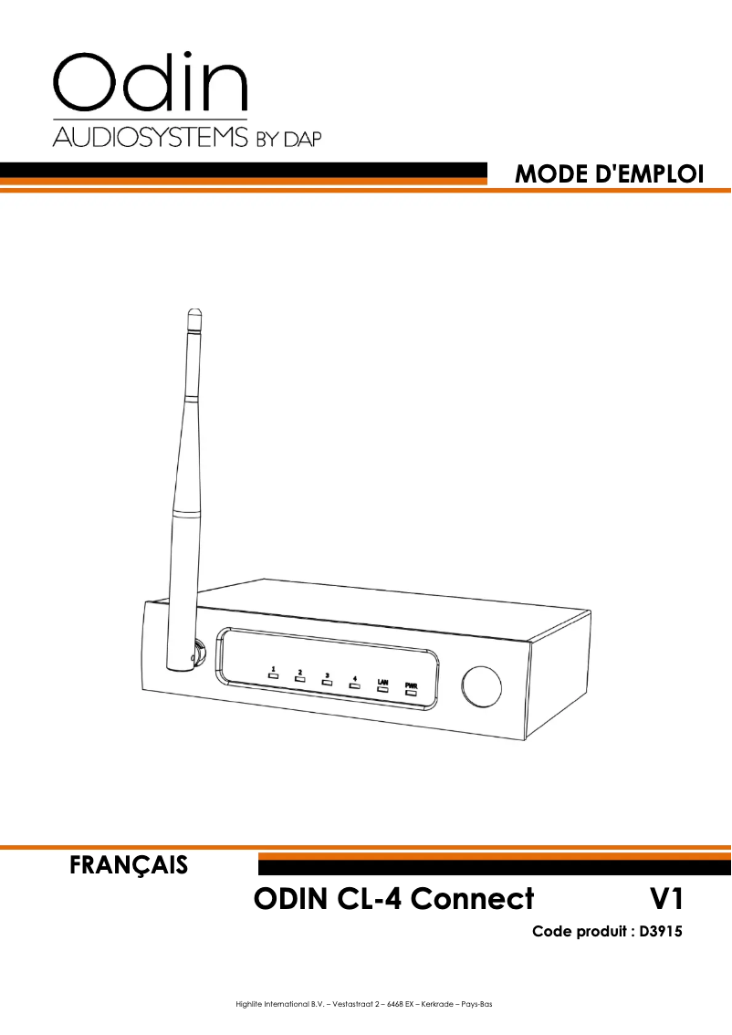 Page 1 de la notice Manuel utilisateur DAP-Audio Odin CL-4 Connect