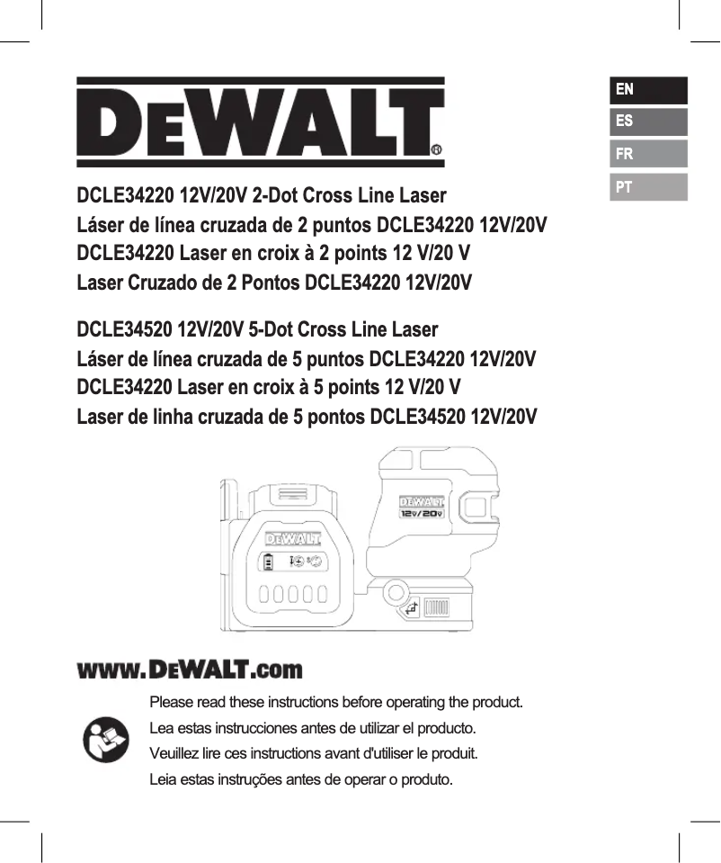 Page 1 of the manual User Manual DeWalt DCLE34520