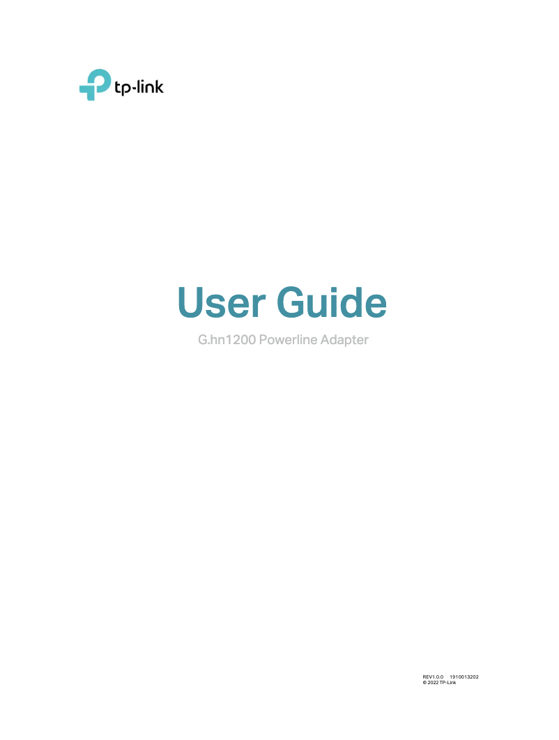 First page image of the manual for PG1200