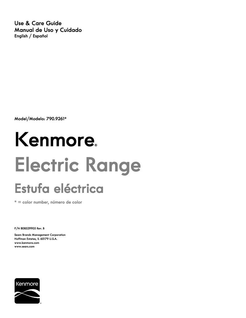 Page 1 of the manual User Manual Kenmore 790.92612