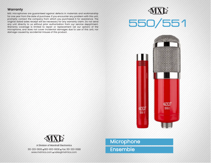 First page image of the manual for 551