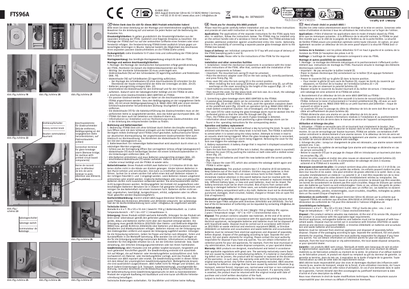 First page image of the manual for FTS96A