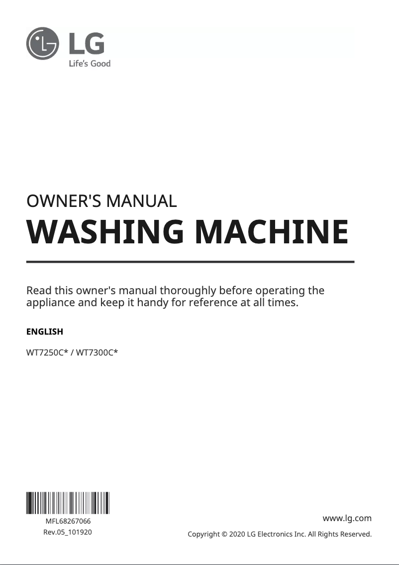 First page image of the manual for WT7300CW